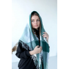 Велика зелена кашемірова хустка косинка в клітину CASHMERE